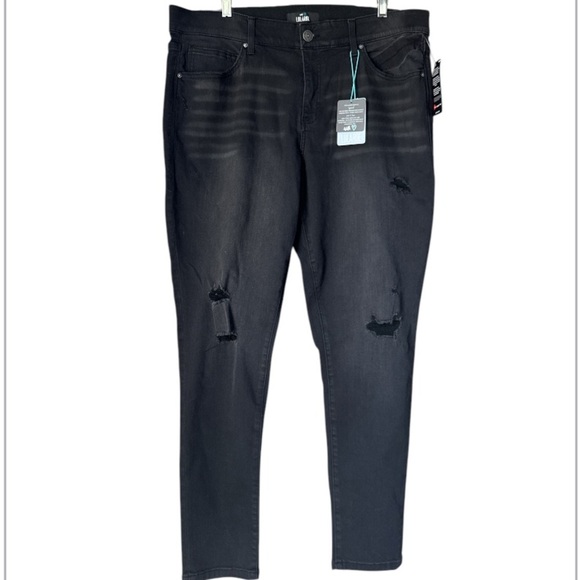 Lularoe Distressed Jeans black stretch denim size 36 NEW - Picture 1 of 6
